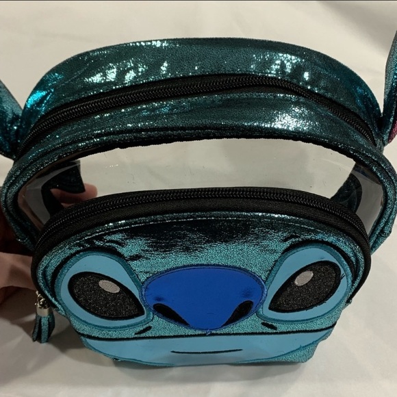 LOUNGEFLY DISNEY STITCH 2 PC. MAKEUP BAGS & FUNKO Pop! STITCH Metallic KEYCHAIN! - Picture 7 of 8